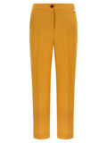 Orange Linen Casual Pants