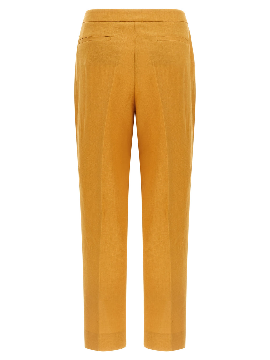 Orange Linen Casual Pants
