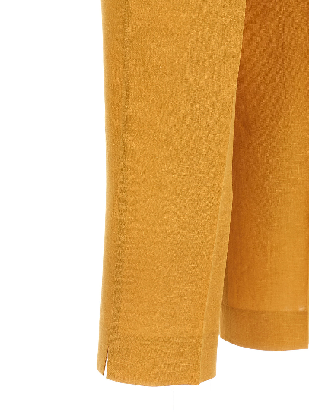 Orange Linen Casual Pants