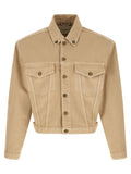 Beige Cotton Denim Jacket