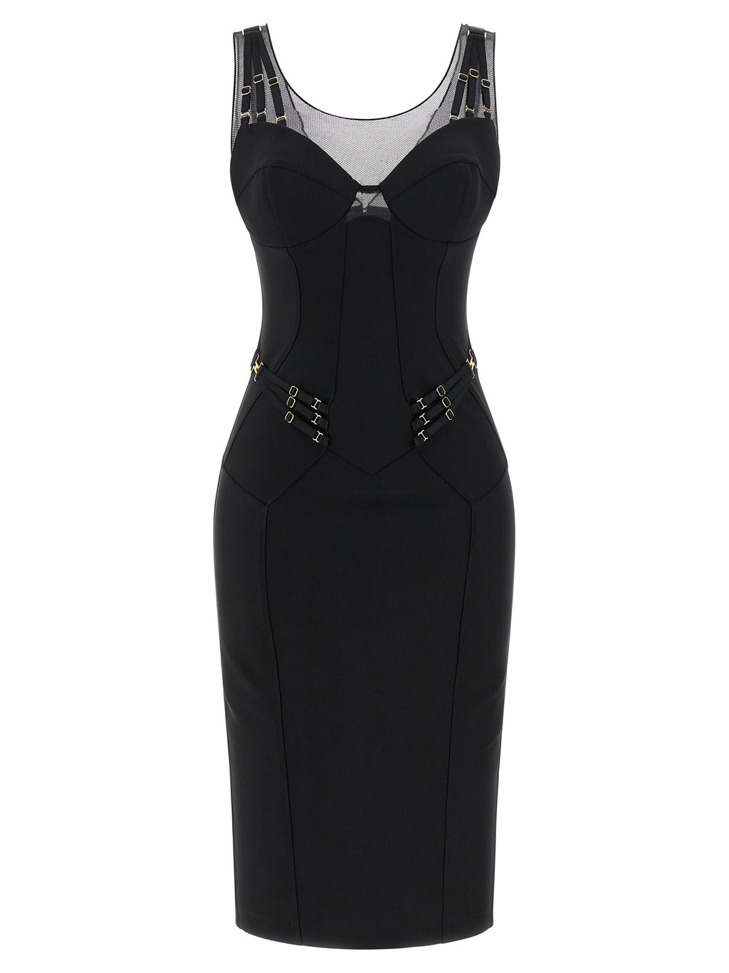 Black Polyamide Midi Dress