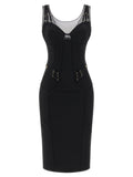Black Polyamide Midi Dress