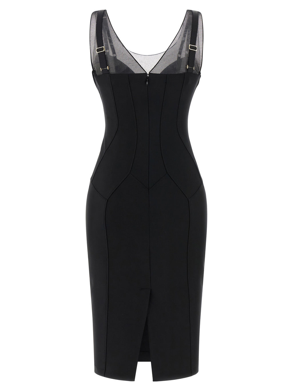 Black Polyamide Midi Dress