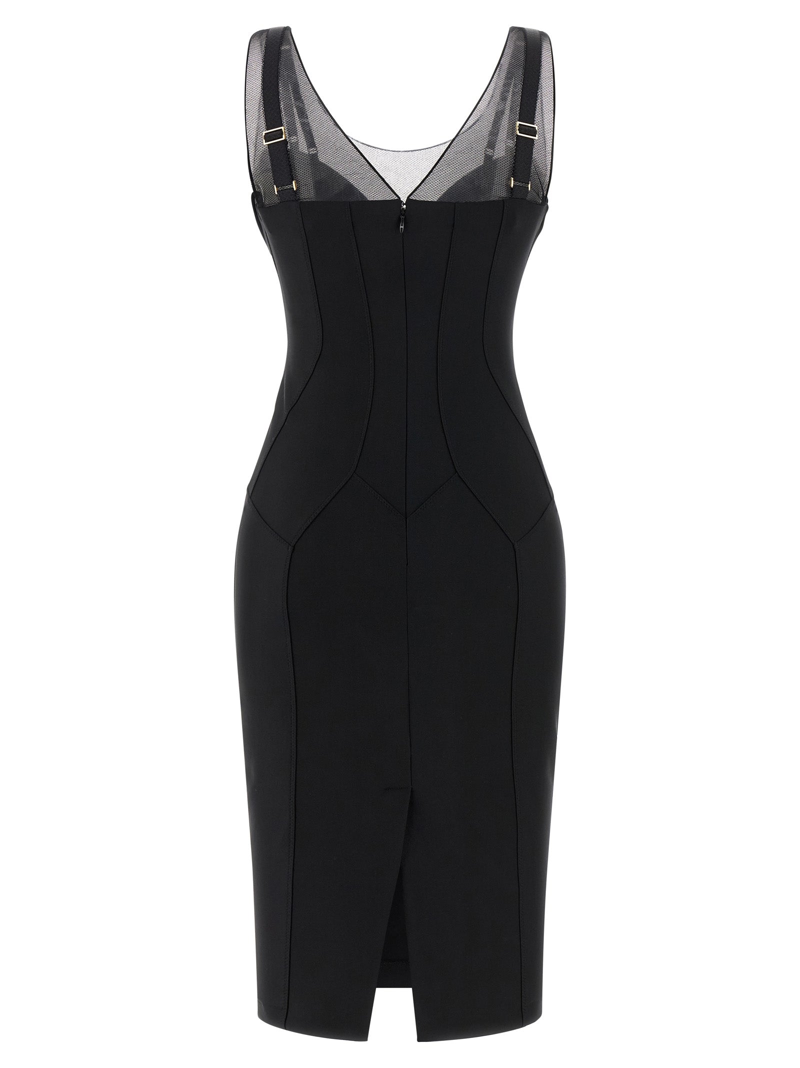 Black Polyamide Midi Dress