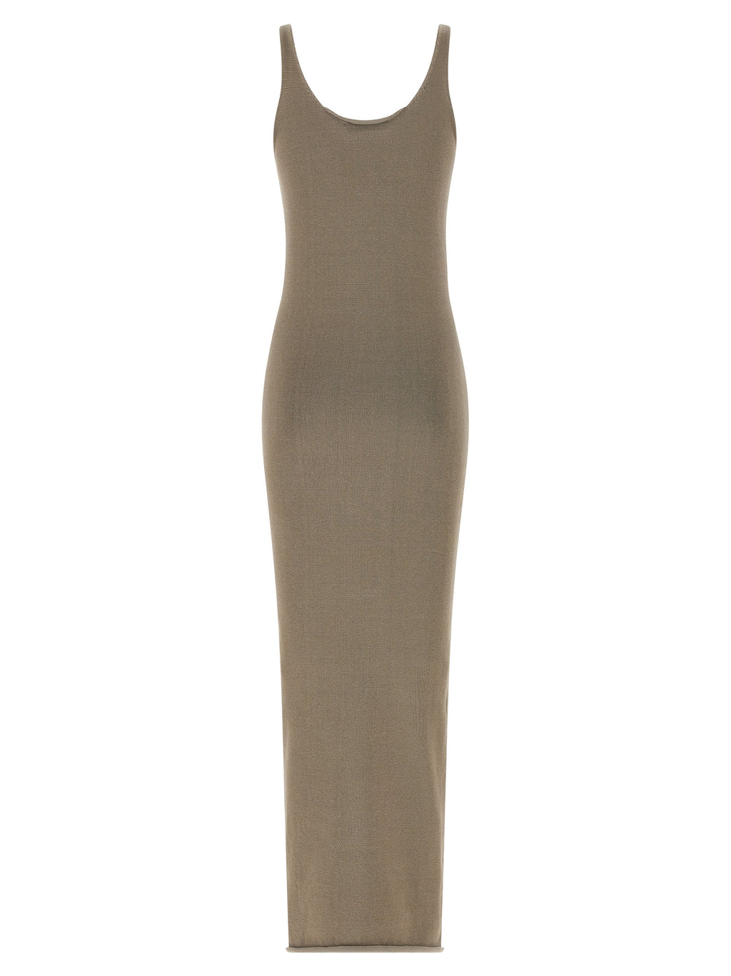 Beige Cotton Midi Dress