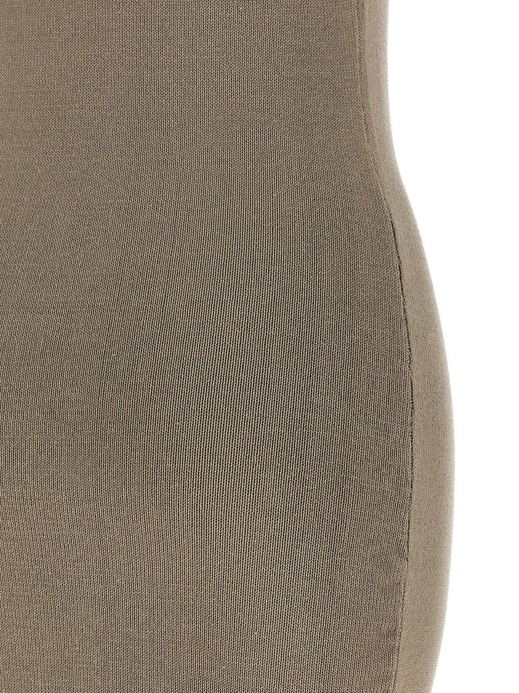 Beige Cotton Midi Dress