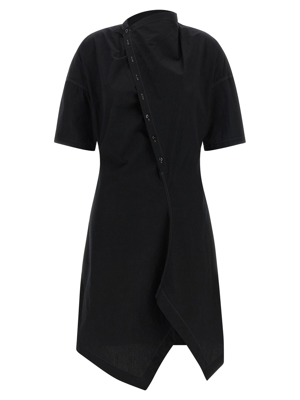 Black Cotton Midi Dress