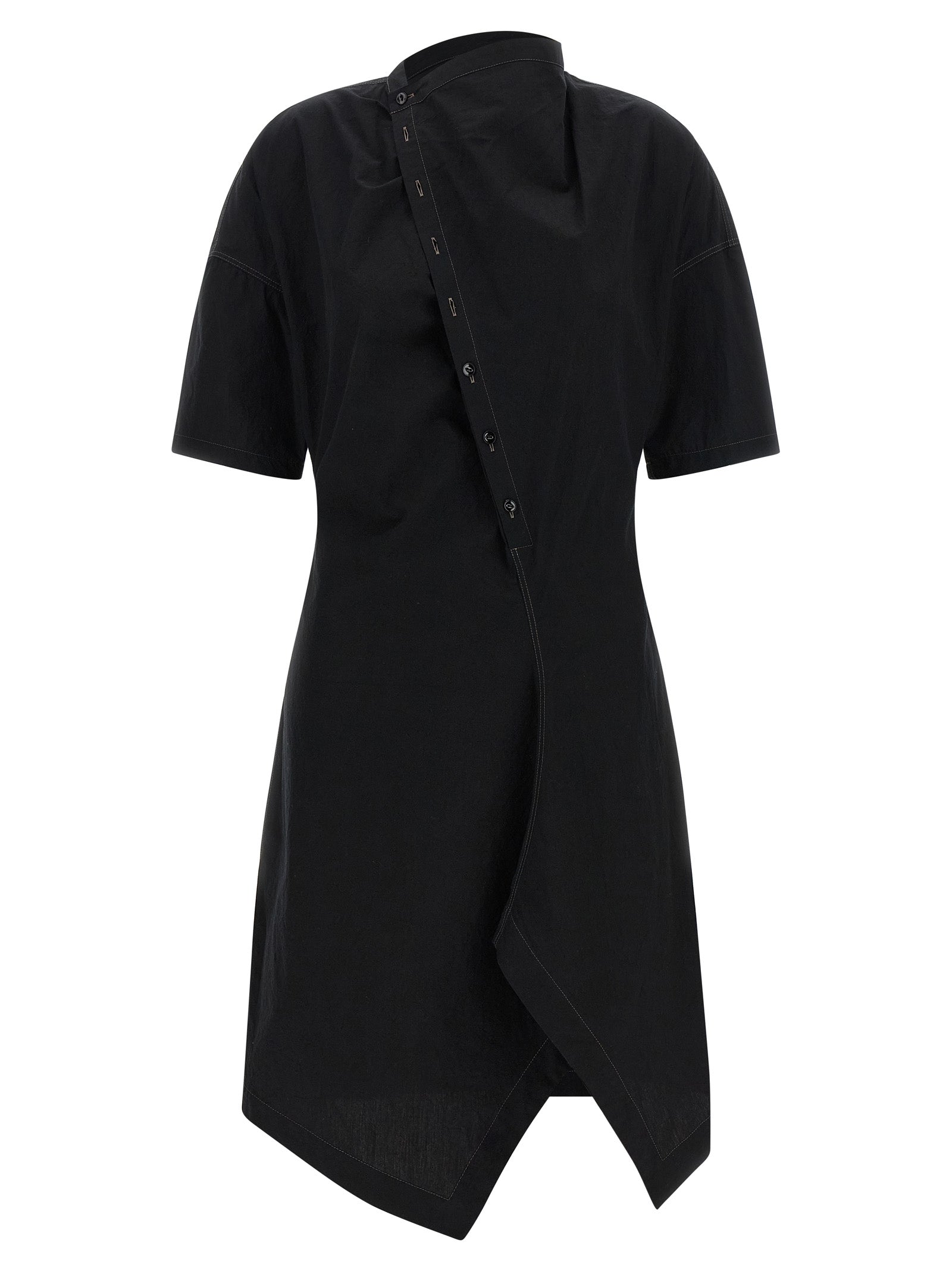 Black Cotton Midi Dress