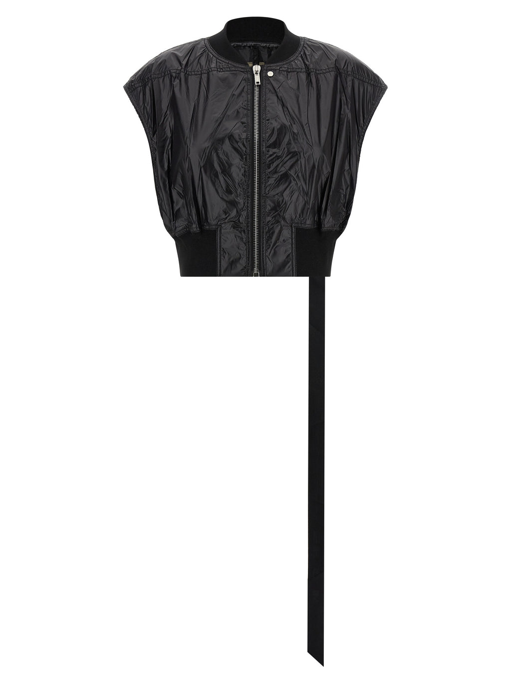 Black Nylon Sleeveless Jacket