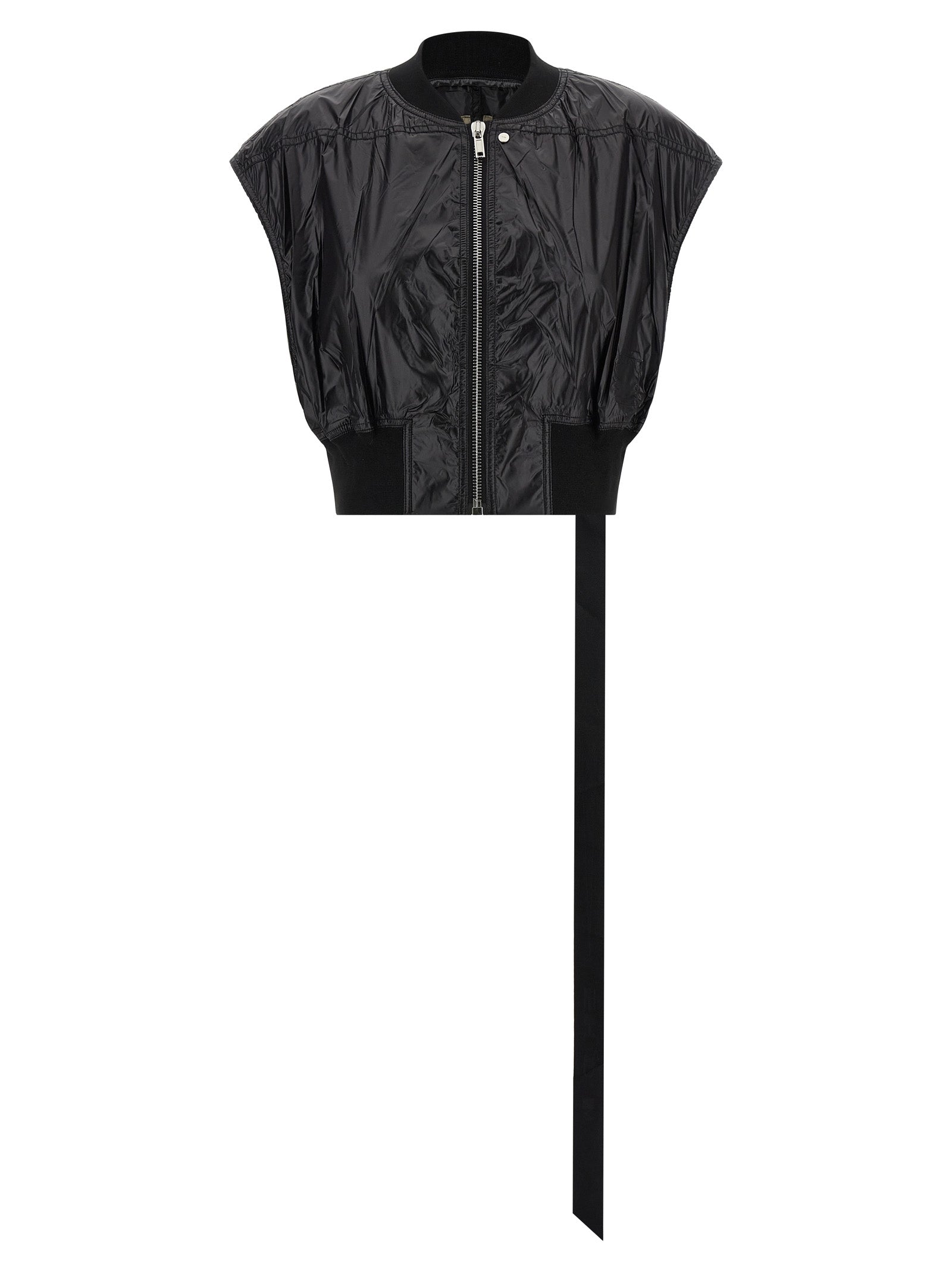 Black Nylon Sleeveless Jacket