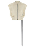 Beige Nylon Sleeveless Jacket