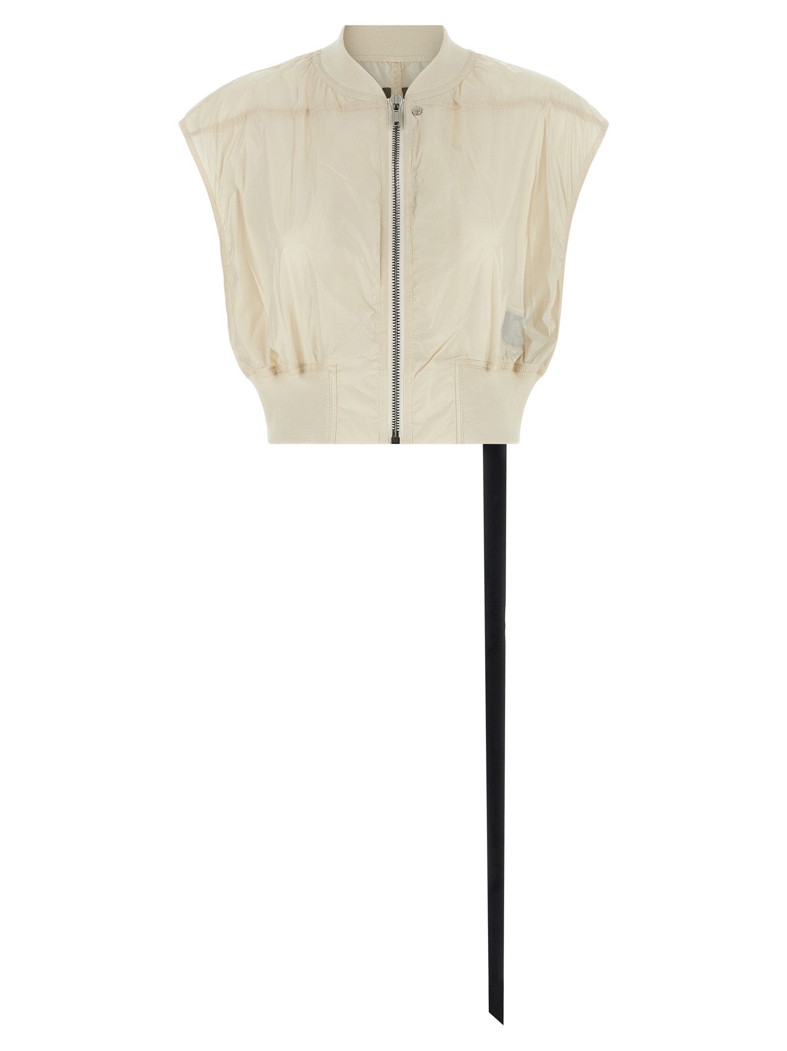 Beige Nylon Sleeveless Jacket