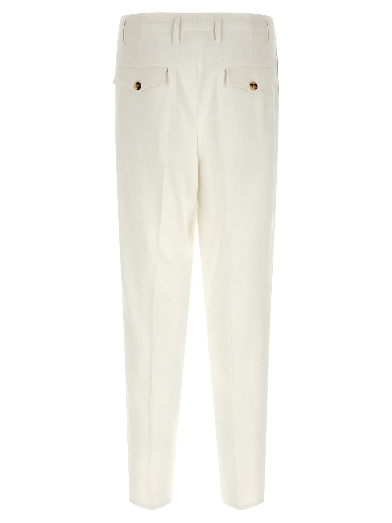 White Cotton Casual Pants