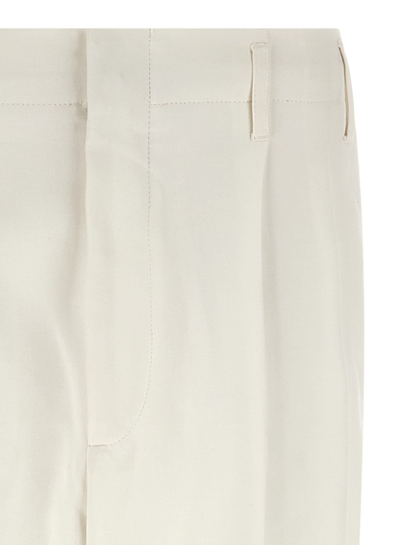 White Cotton Casual Pants