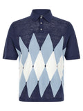 Blue Linen Polo Shirt