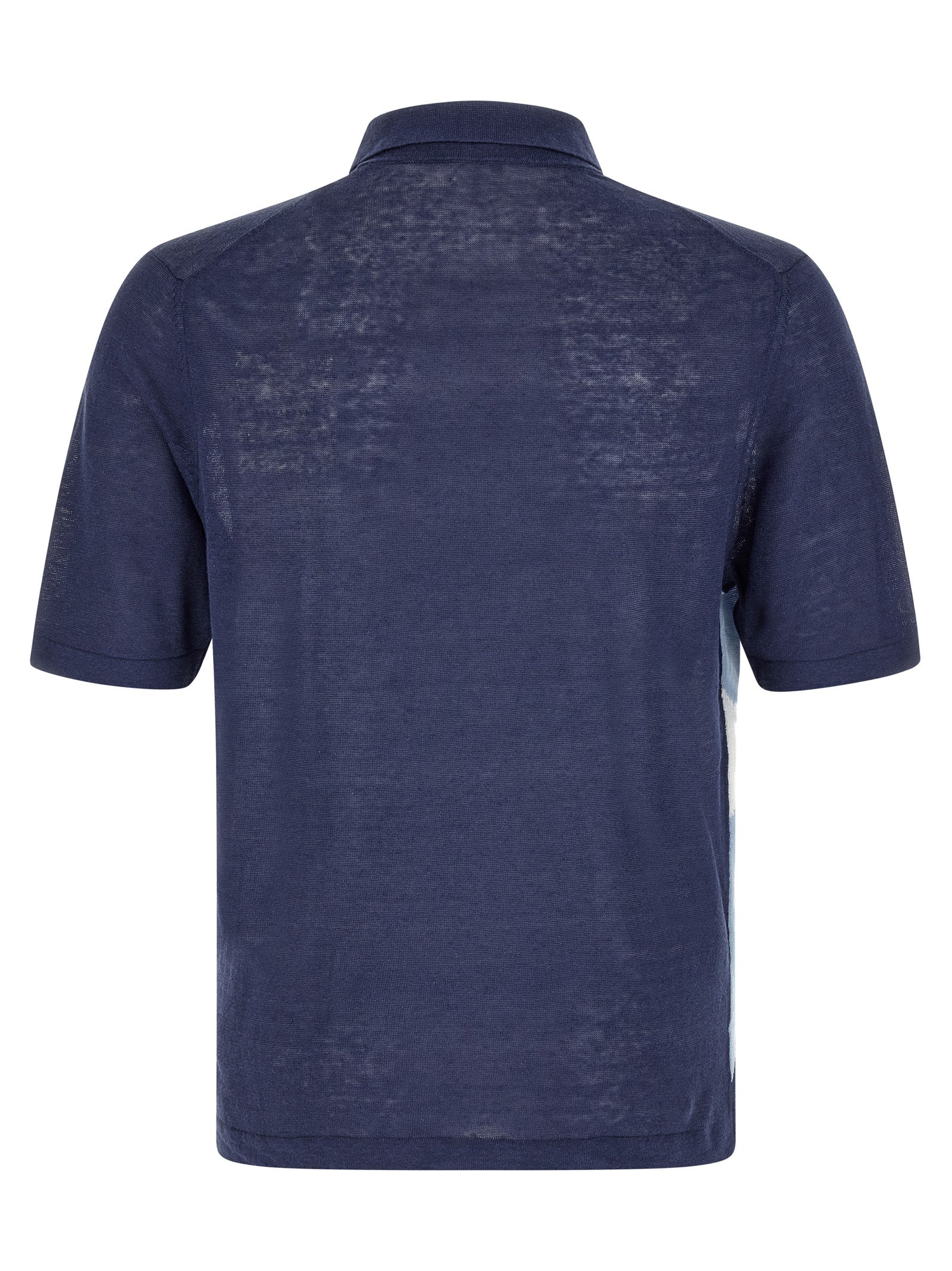 Blue Linen Polo Shirt