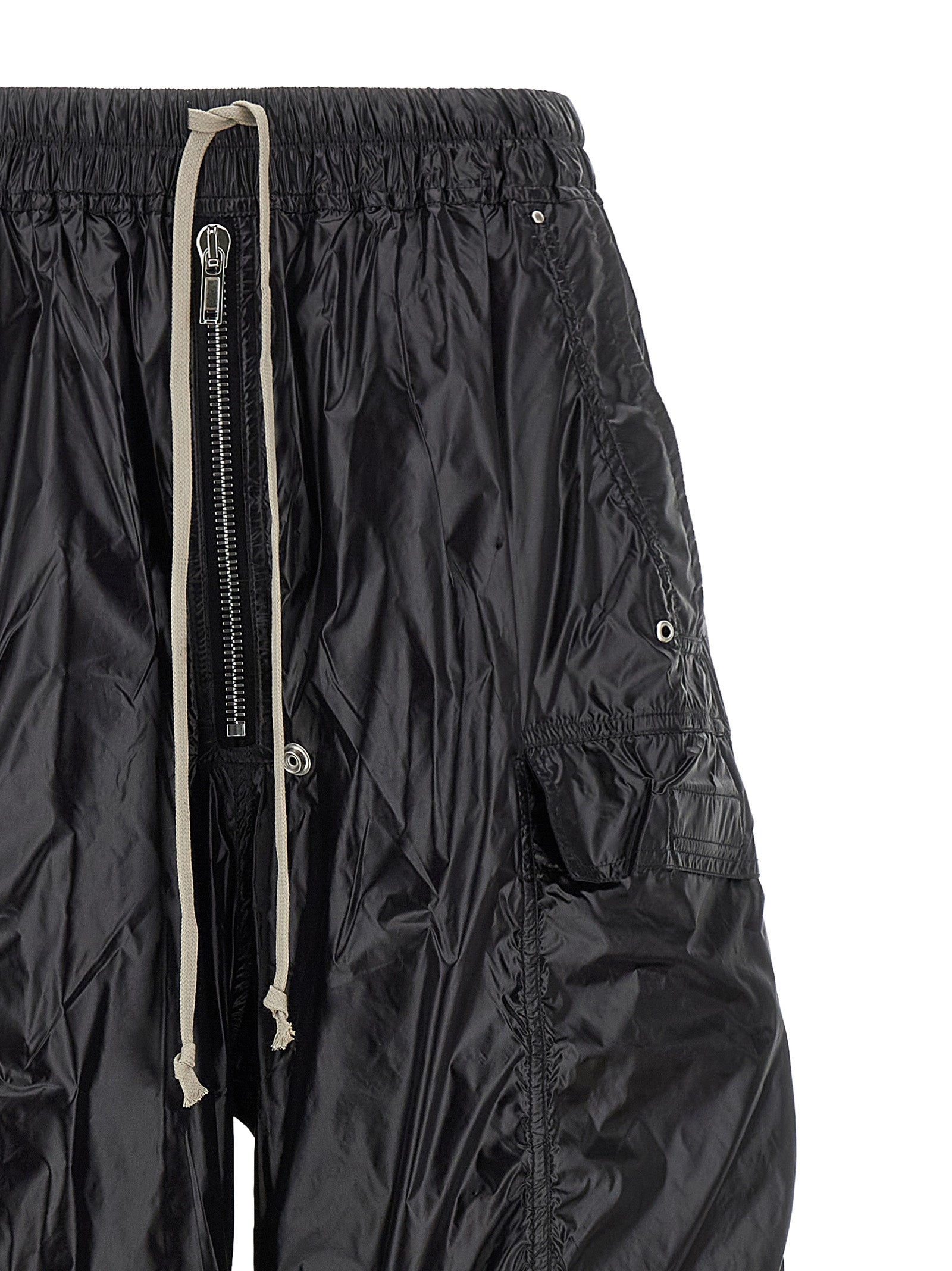 Black Nylon Cargo Pants