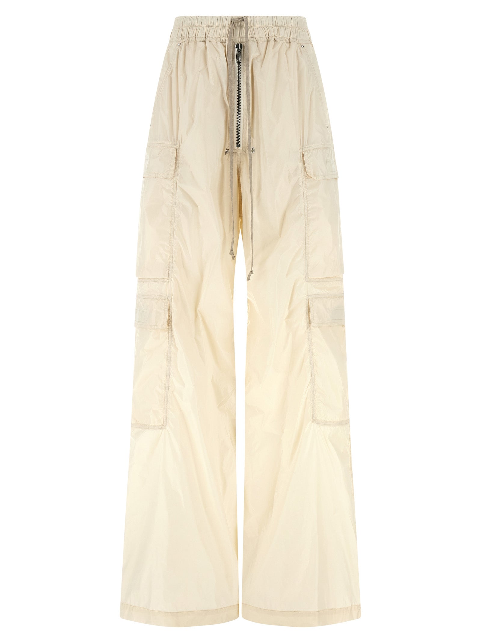 Beige Nylon Cargo Pants