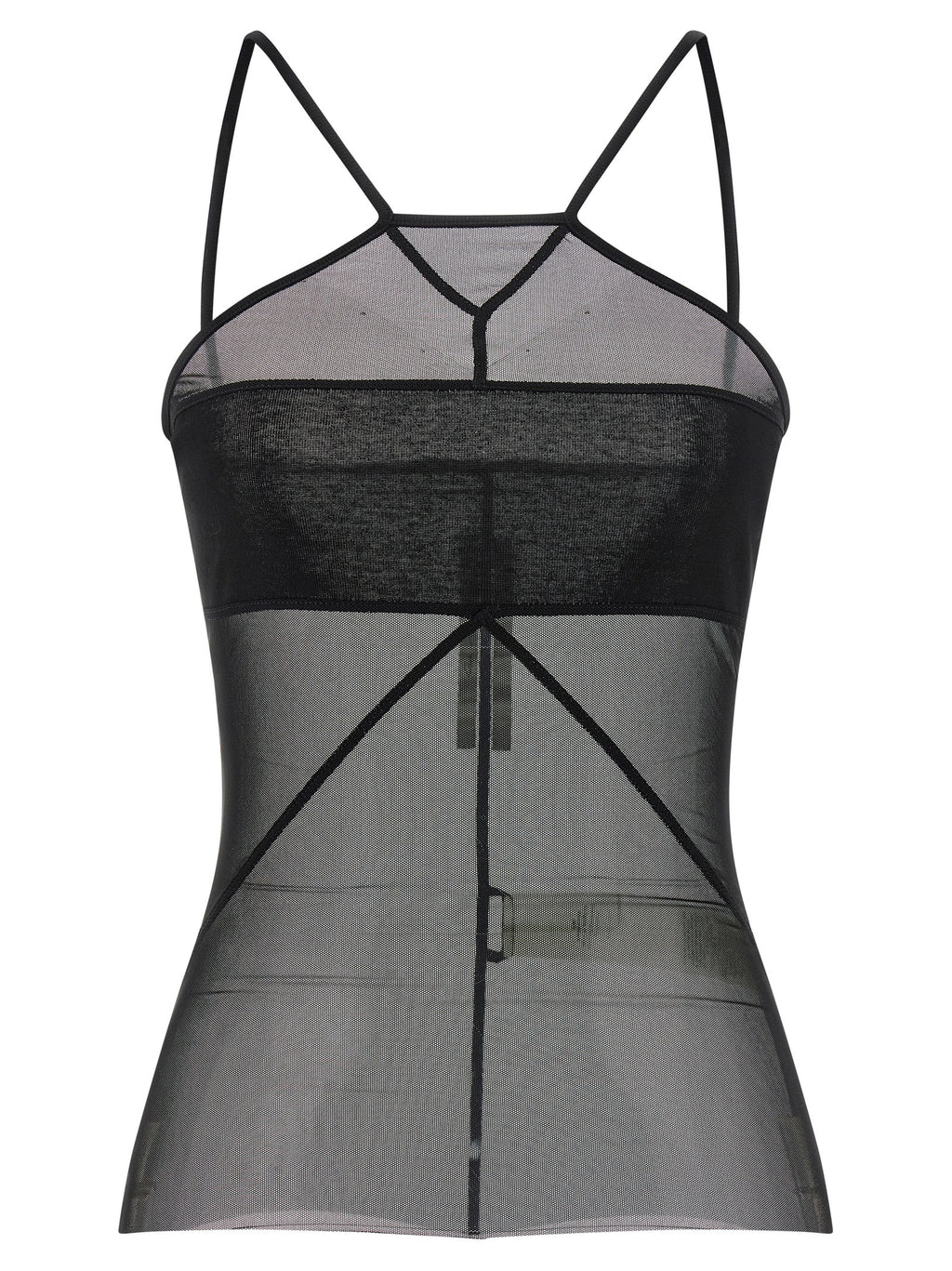 Black Nylon Sleeveles T-Shirt