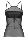 Black Nylon Sleeveles T-Shirt