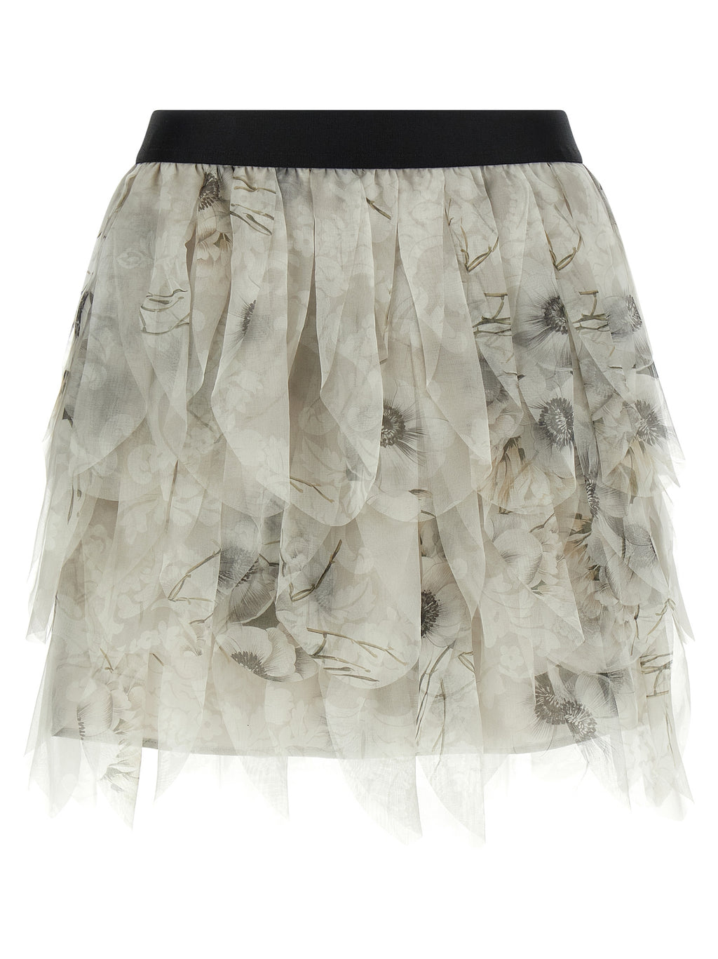 Gray Silk Long Skirt