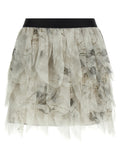 Gray Silk Long Skirt