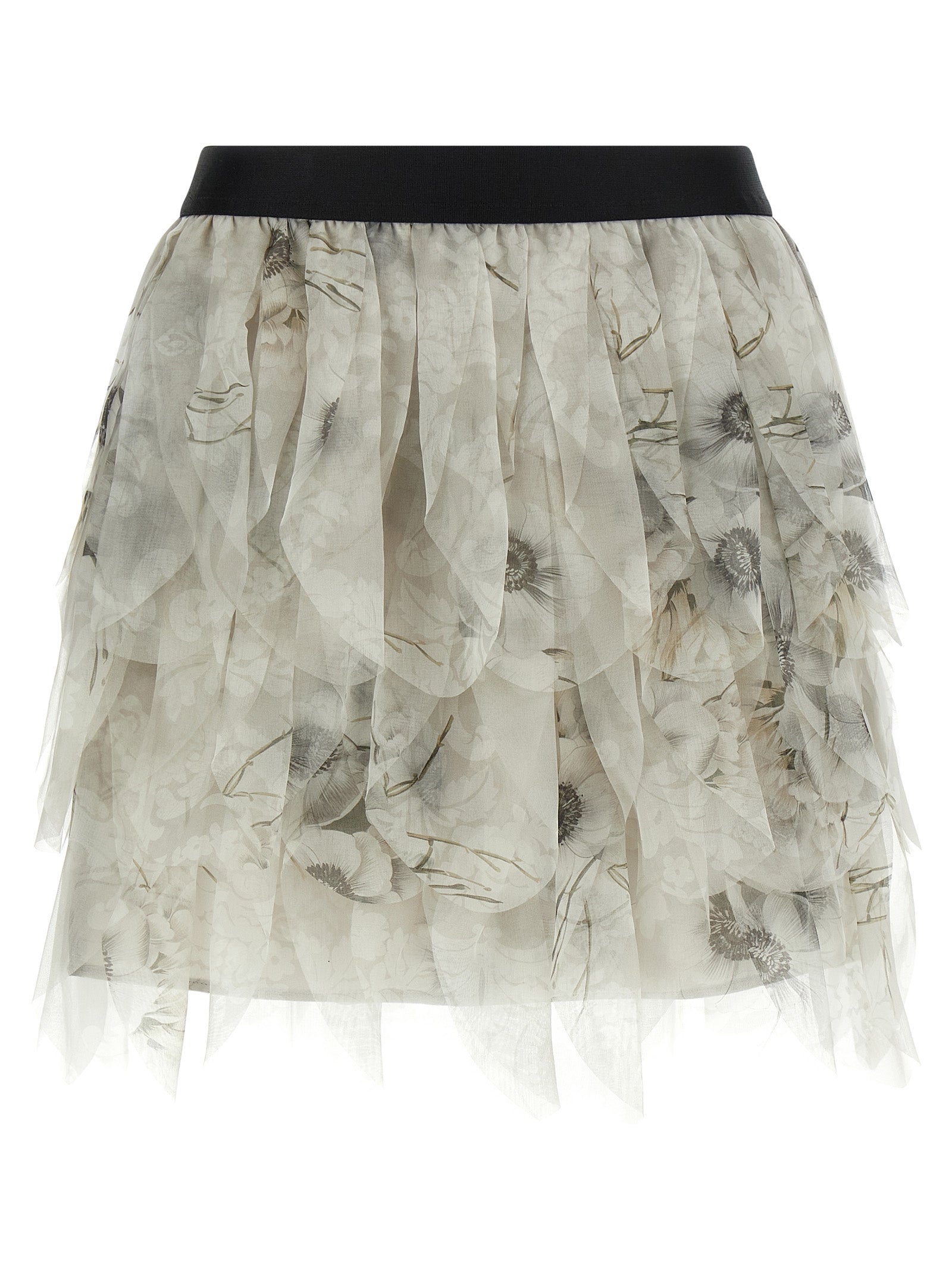 Gray Silk Long Skirt