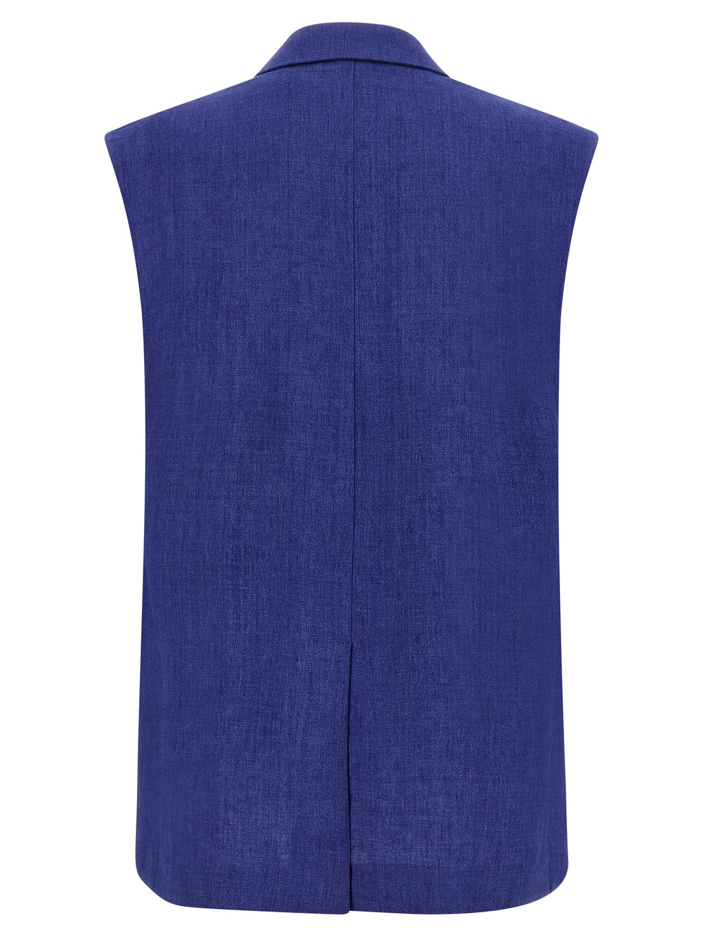 Blue Linen Sleeveless Jacket