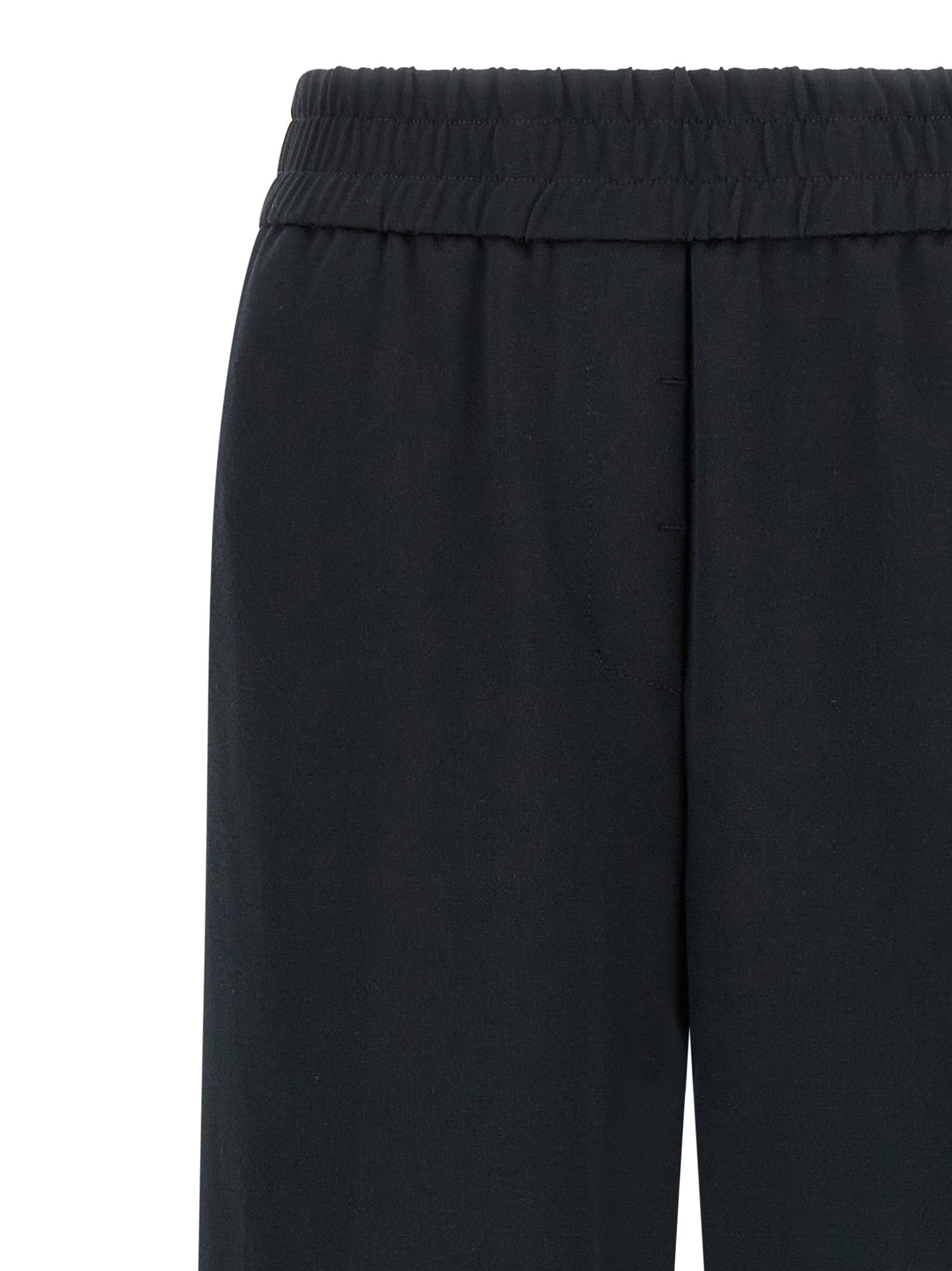 Blue Cotton Casual Pants