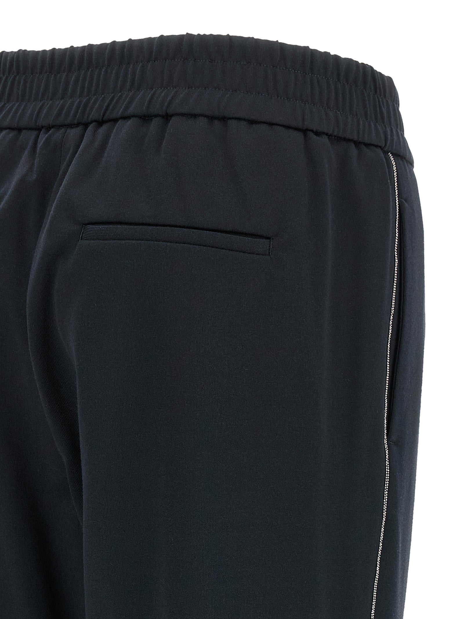 Blue Cotton Casual Pants