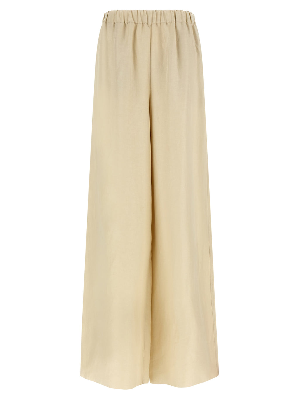 Beige Linen Casual Pants