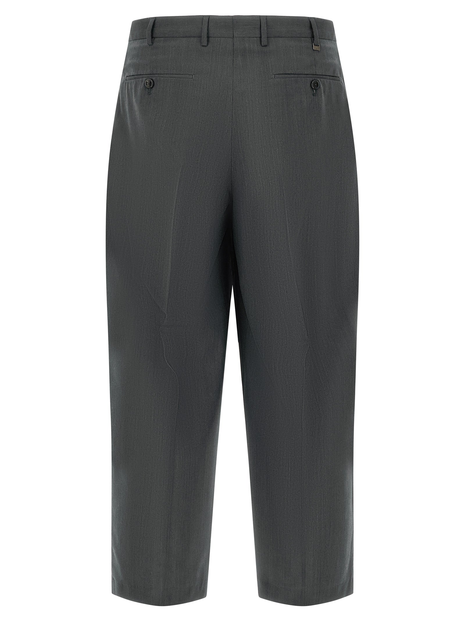 Gray Virgin Wool Dress Pants