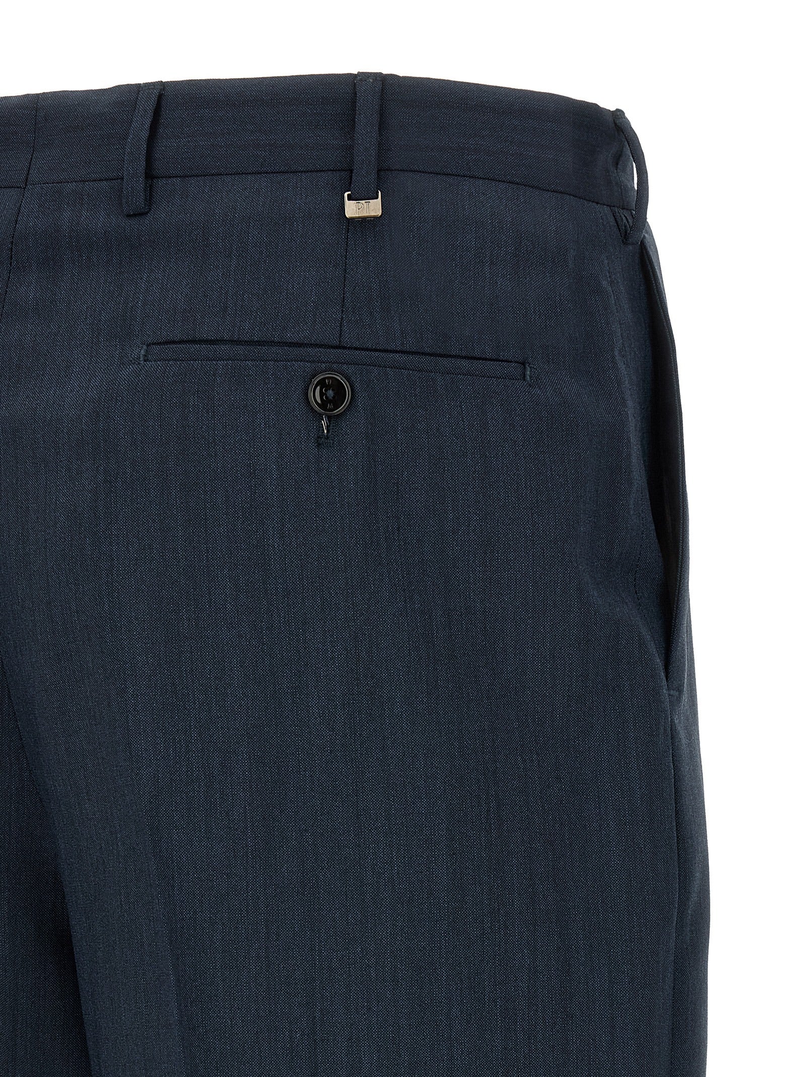 Blue Virgin Wool Dress Pants