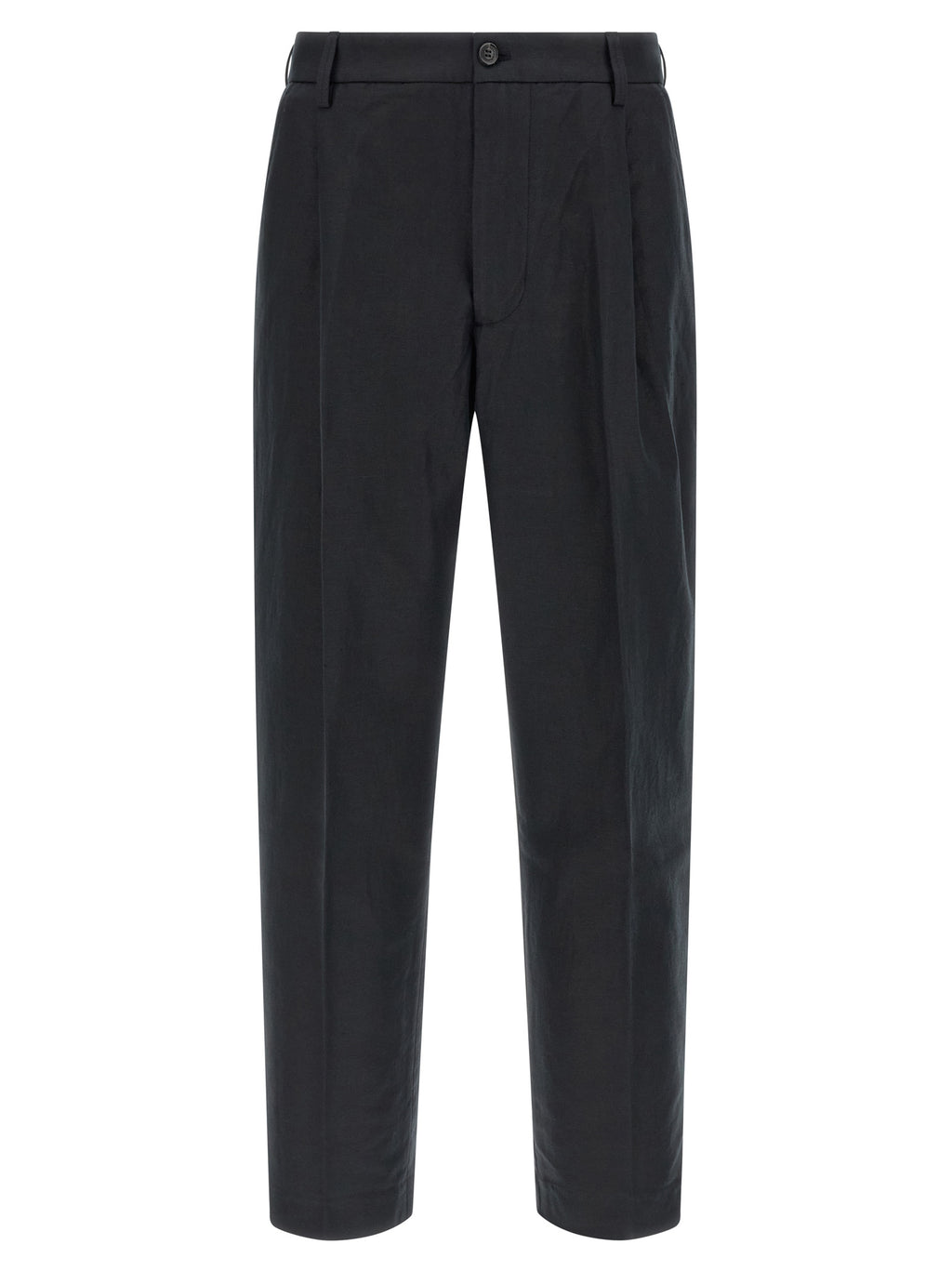 Black Cotton Casual Pants