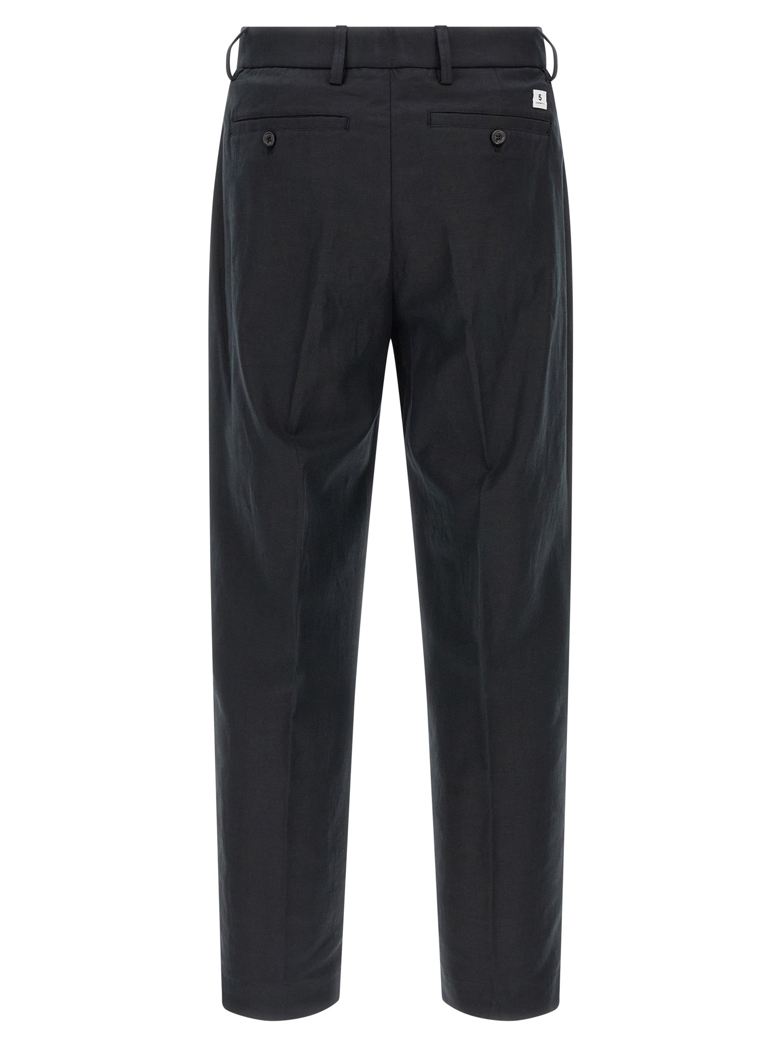 Black Cotton Casual Pants
