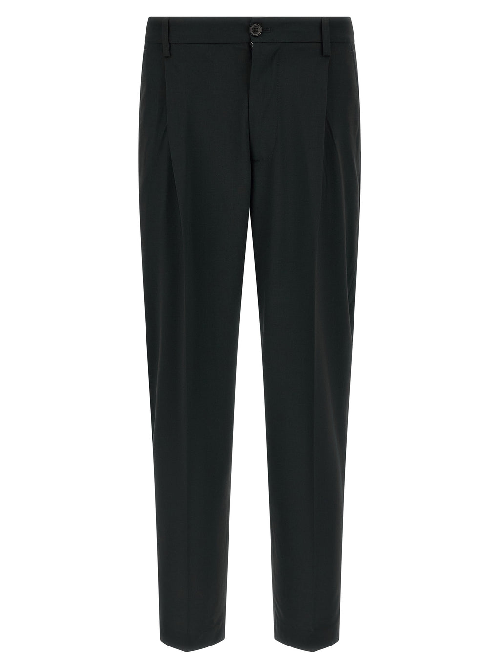 Black Polyester Casual Pants