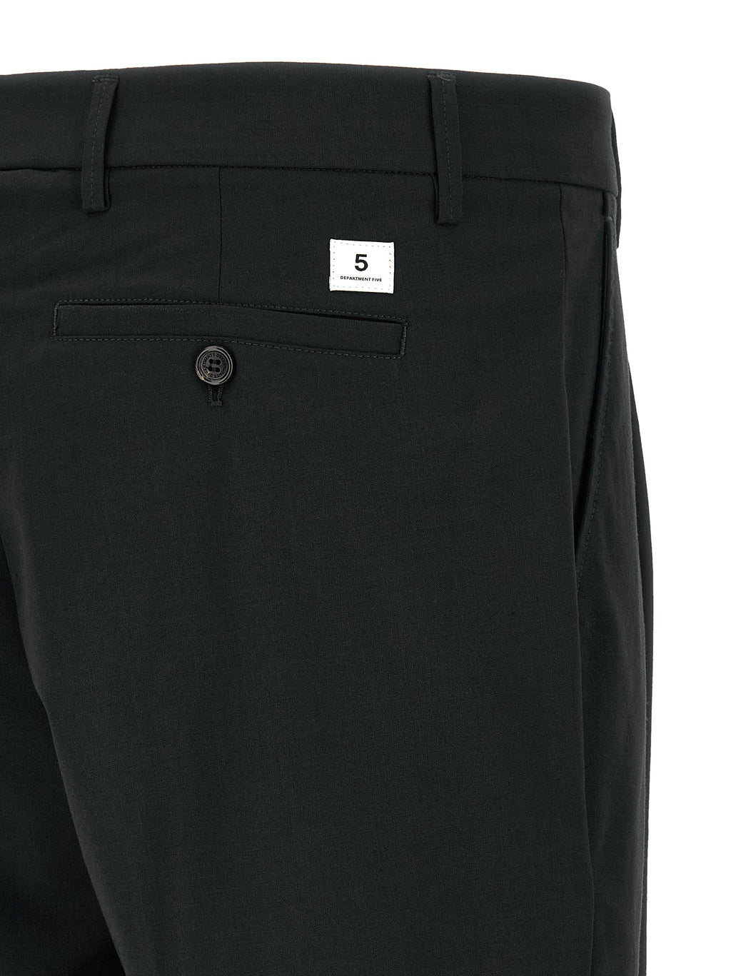 Black Polyester Casual Pants