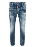 Blue Cotton Boyfriend Jeans