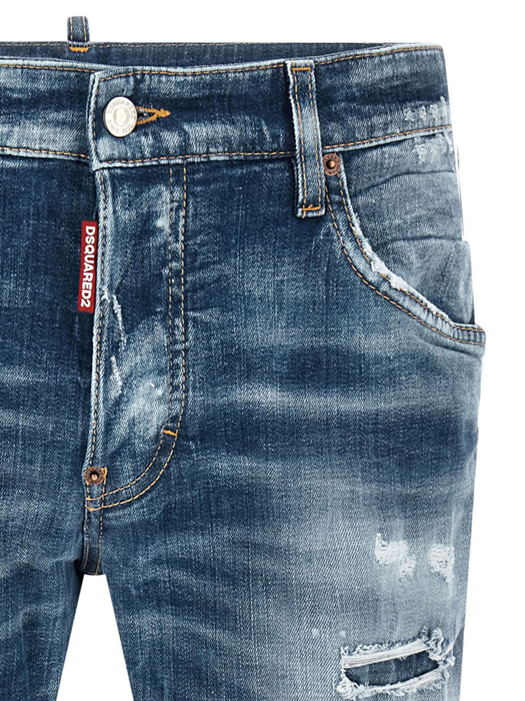 Blue Cotton Boyfriend Jeans