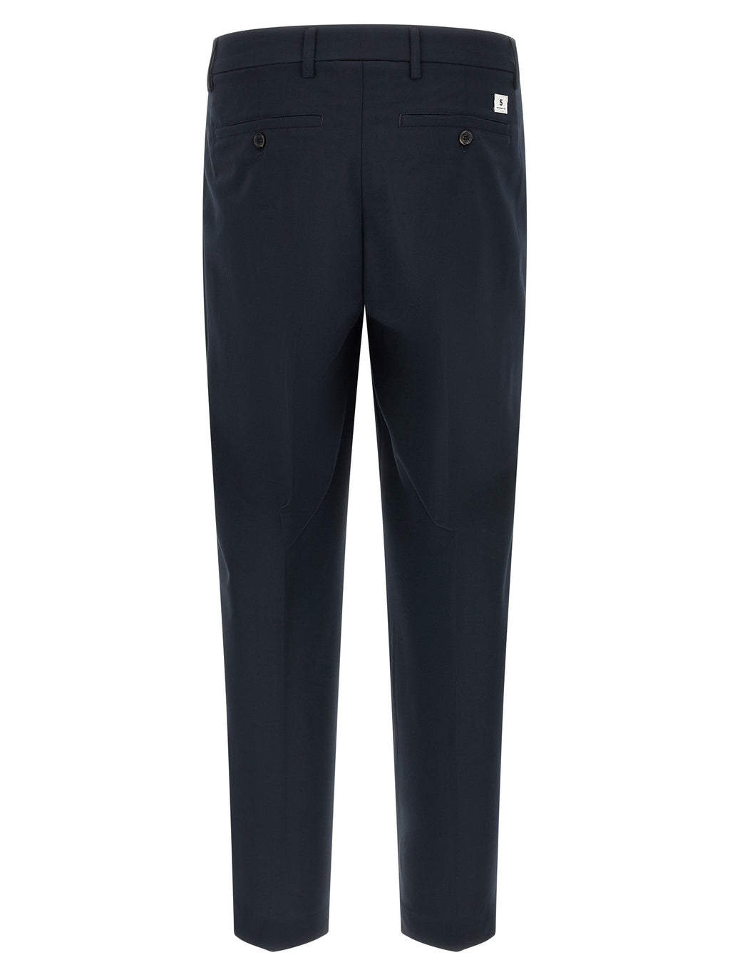 Blue Polyester Casual Pants