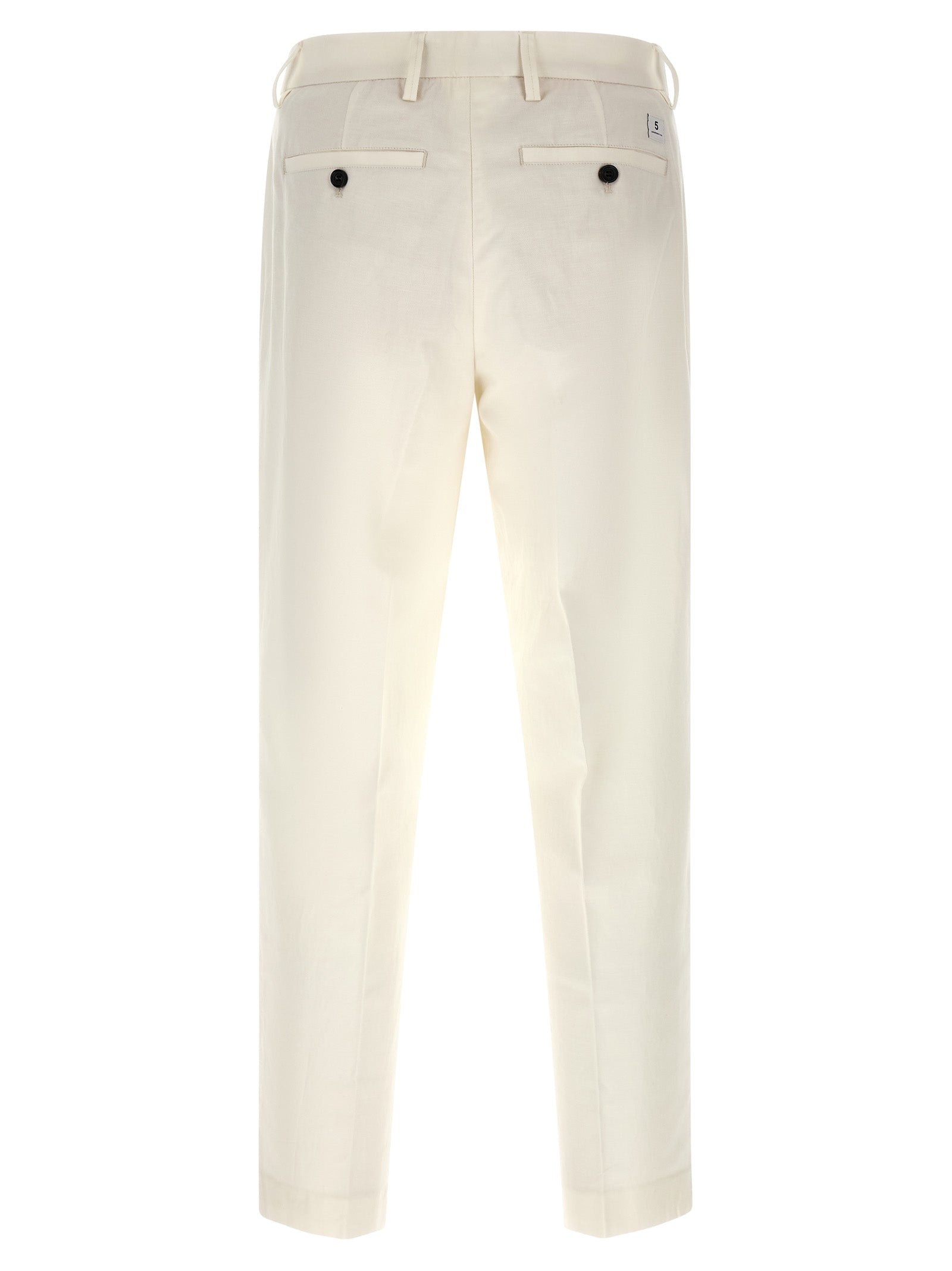White Cotton Casual Pants