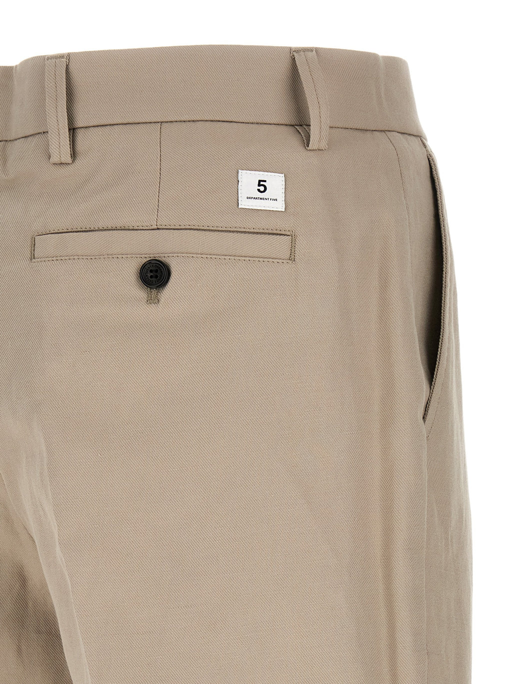 Beige Cotton Casual Pants