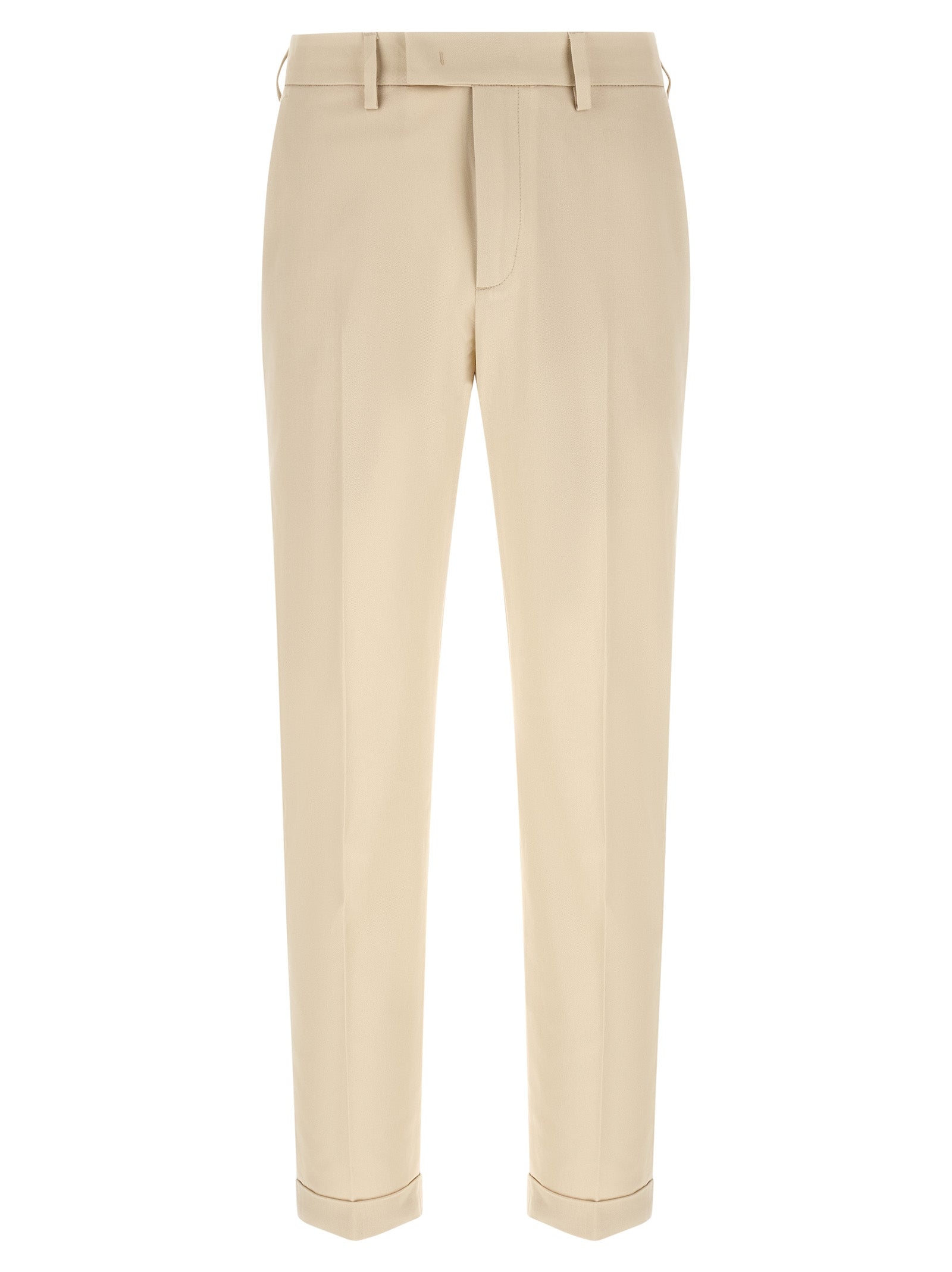 Beige Cotton Chino Pants