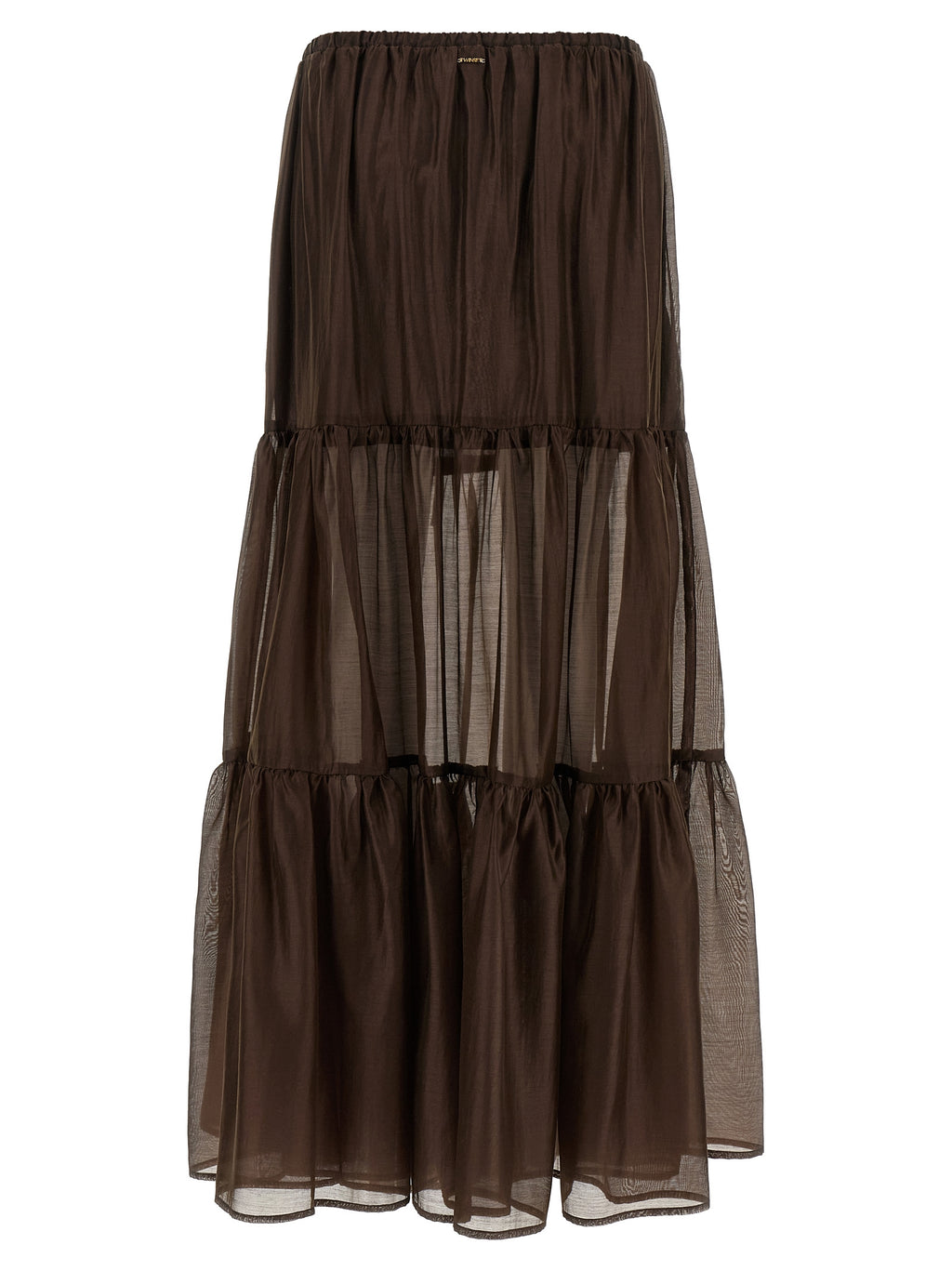 Brown Lycra Mini Skirt