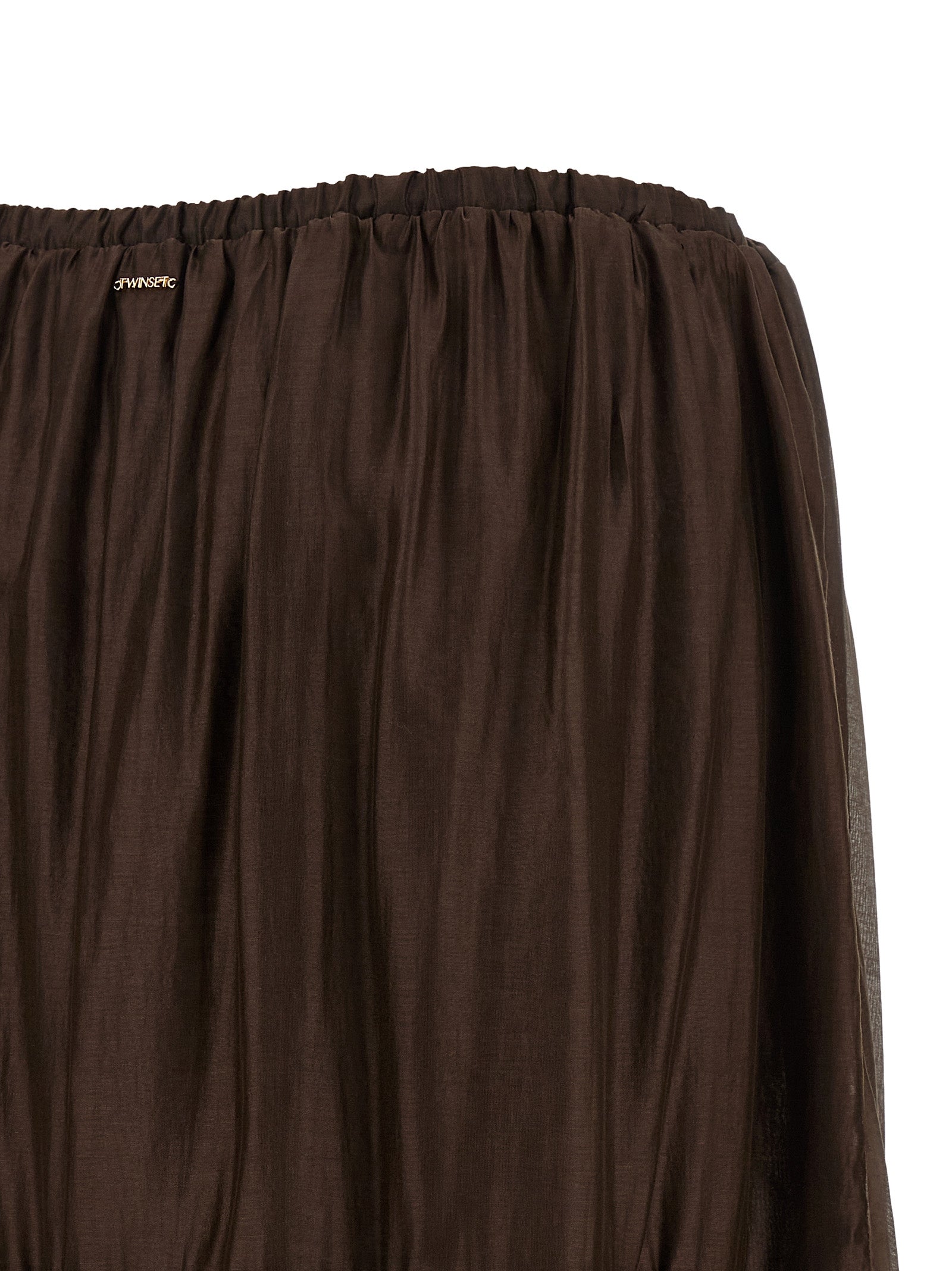 Brown Lycra Mini Skirt