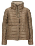 Brown Polyamide Full-Length Jacket