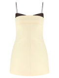 Beige Cotton Short Dress
