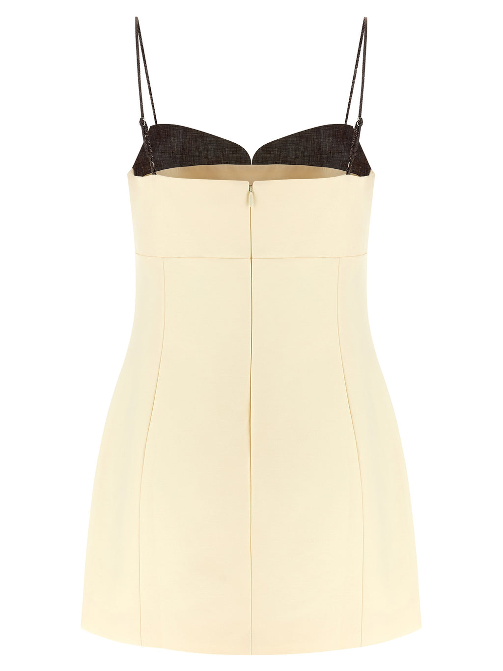 Beige Cotton Short Dress