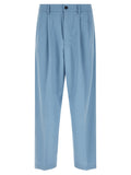 Blue Polyester Chino Pants