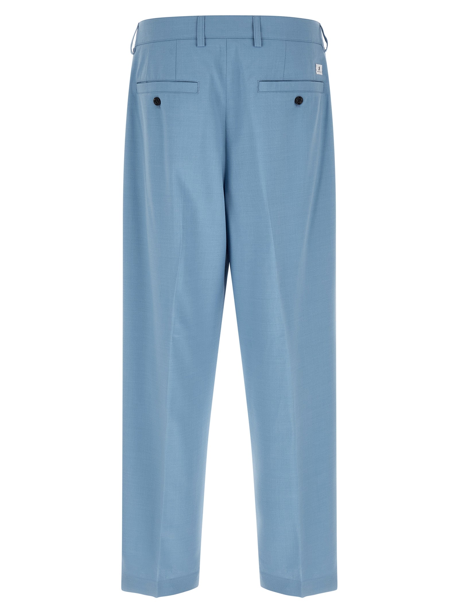 Blue Polyester Chino Pants